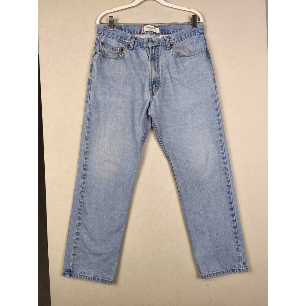 Levi's 505 Regular Fit Jeans Men's 35x30 Light Wash Straight Leg Denim